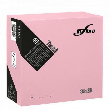 Infibra Szalvéta 38x38cm Pink 2 réteg 40 lap/csoma 1.