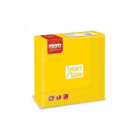 Szalvéta, 33x33cm, sárga, 2 rétegű, 50 lap/csomag, 1.