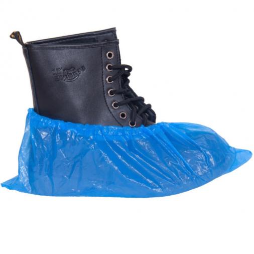 Cipővédő, lábzsák PE anyagból, kék, 15x39cm 100 da 1.