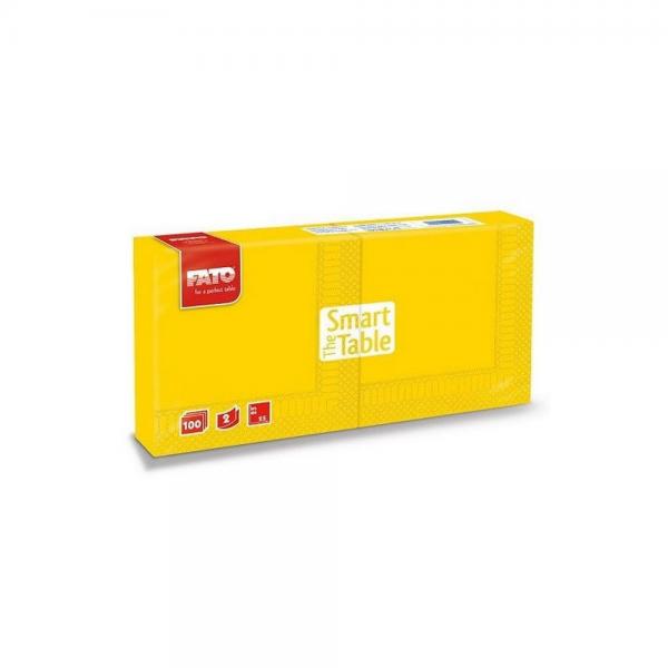 Szalvéta, 24x24cm, sárga, 2 rétegű, 100 lap/csomag 1.