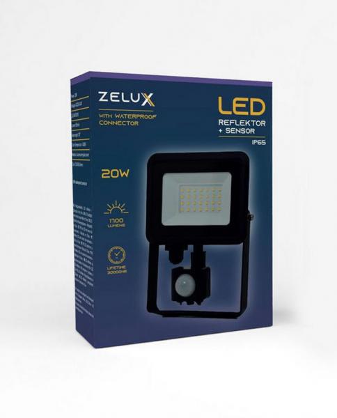 Zelux Led Reflektor 20W NW 4000K Mozgásérzékelős P 1.