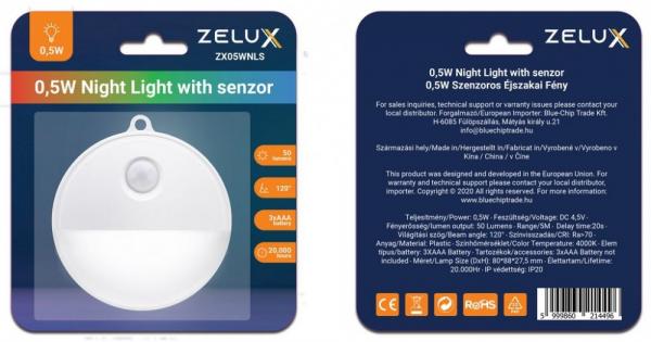 Zelux LED Mozgásérzékelős éjszakai világítás 1.