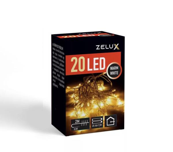 Zelux karácsonyi világítás, fényfűzér, 20 led, feh 1.