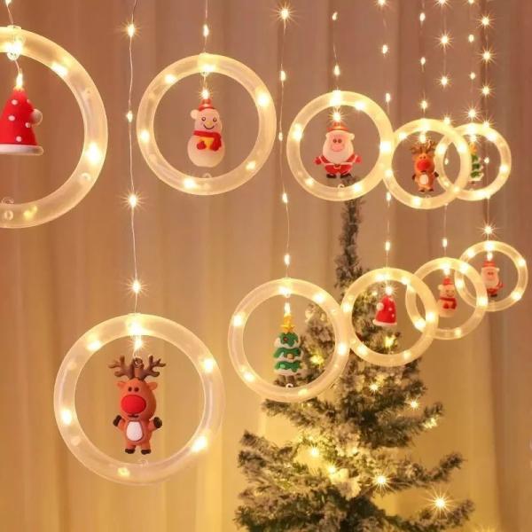 Karácsonyi LED fényfüzér karácsonyi figurákkal, me 1.