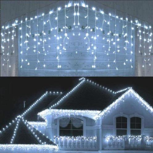 LED jégcsap fényfüzér 180 led Hideg fehér 8,5 méte 1.